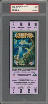 2003 Super Bowl XXXVII Full Ticket, Lavender Variation - PSA MINT 9